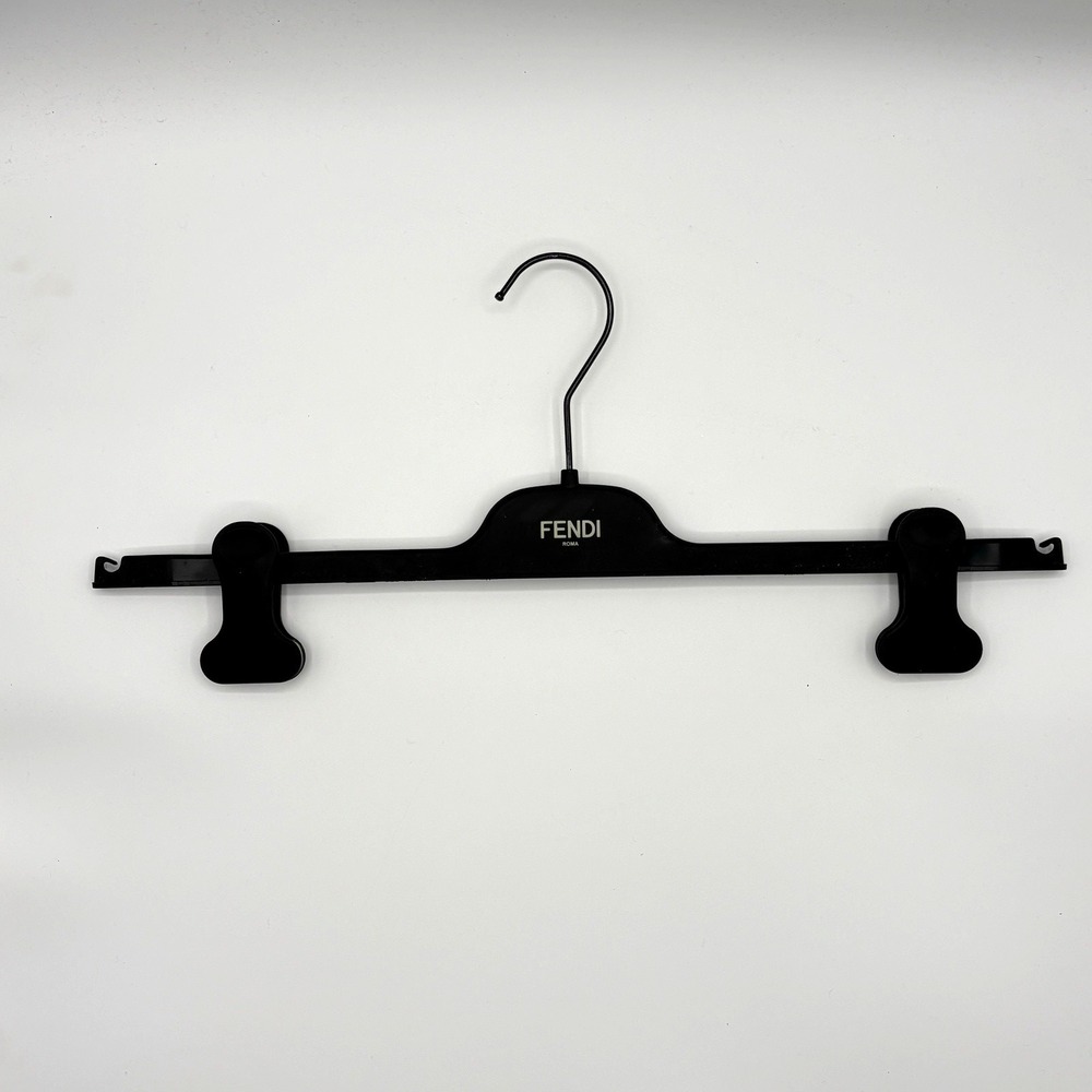 Fendi Clothes Hanger Clip Black Velvet‎ Pants Skirt Black Hook